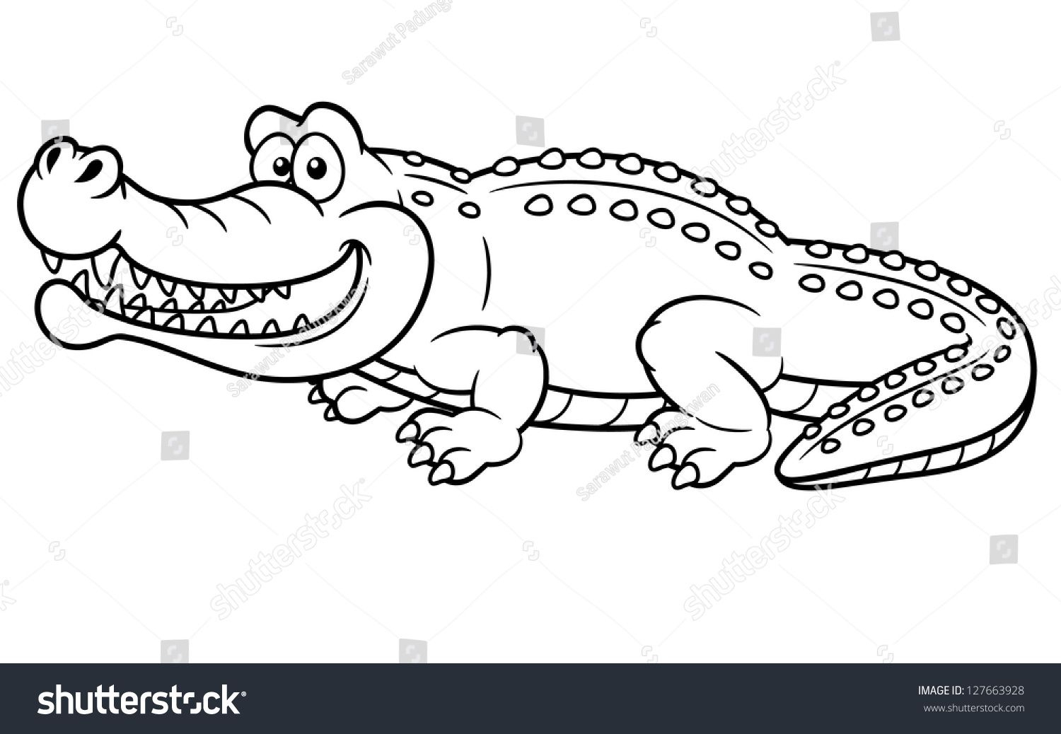 Illustration Of Cartoon Crocodile - Coloring Book in Krokodil Bilder Zum Ausmalen