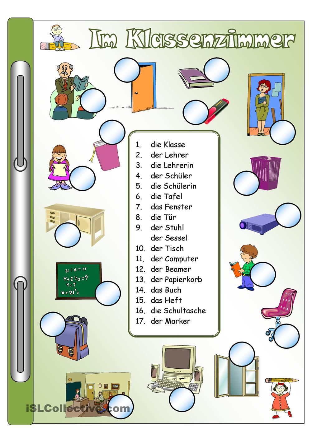 Im Klassenzimmer_Bilder &amp; Wörter | Klassenzimmer, Deutsche über Deutsche Worte Mit Y