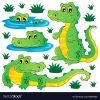 Image With Crocodile Theme 3 Vector Image On (Mit Bildern über Krokodil Bilder Für Kinder
