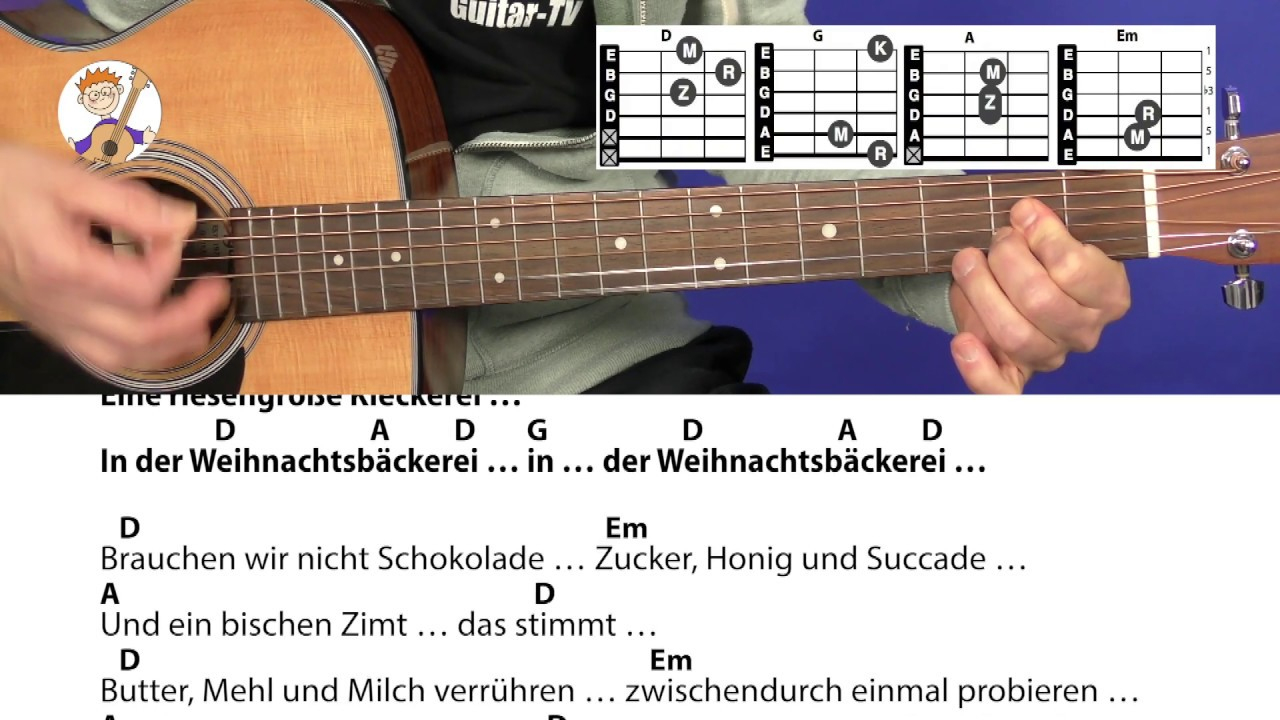 In Der Weihnachtsbäckerei - Rolf Zuckowski, Akkorde &amp; Text Für Gitarre Zum  Mitspielen in In Der Weihnachtsbäckerei Chords