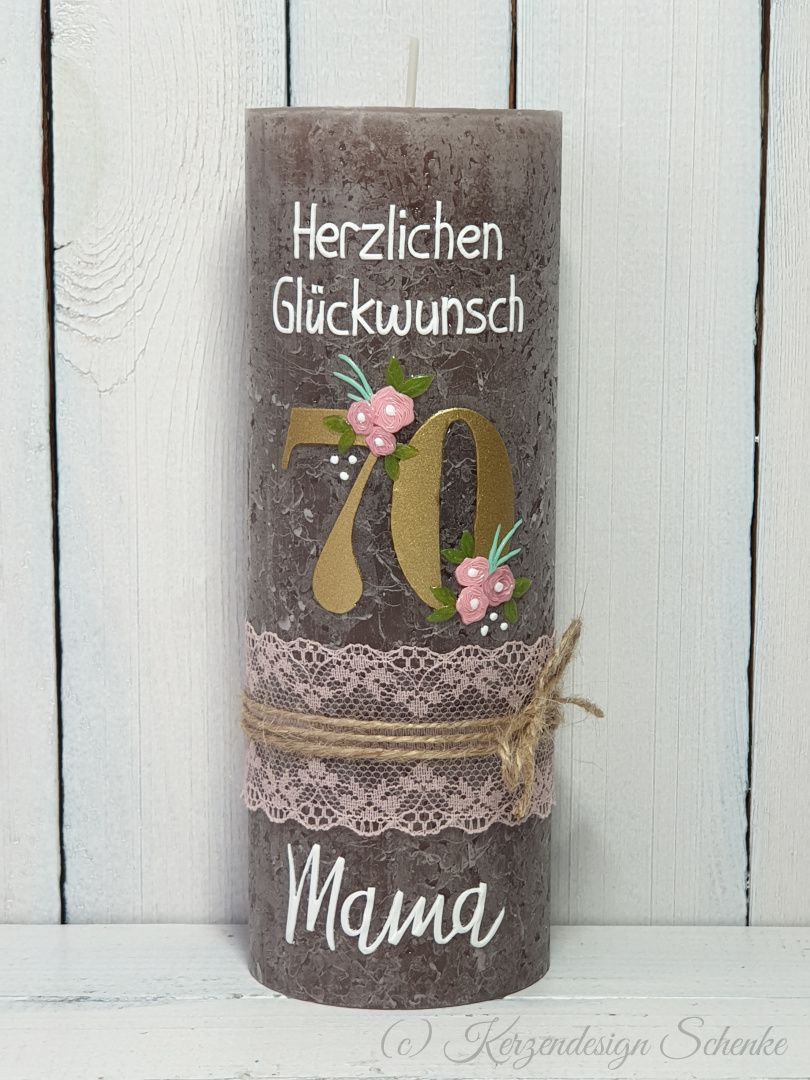 Individuelle Kerzengestaltung In 2020 | Geburtstagskerze ganzes Geschenk Für Oma Zum 70 Geburtstag