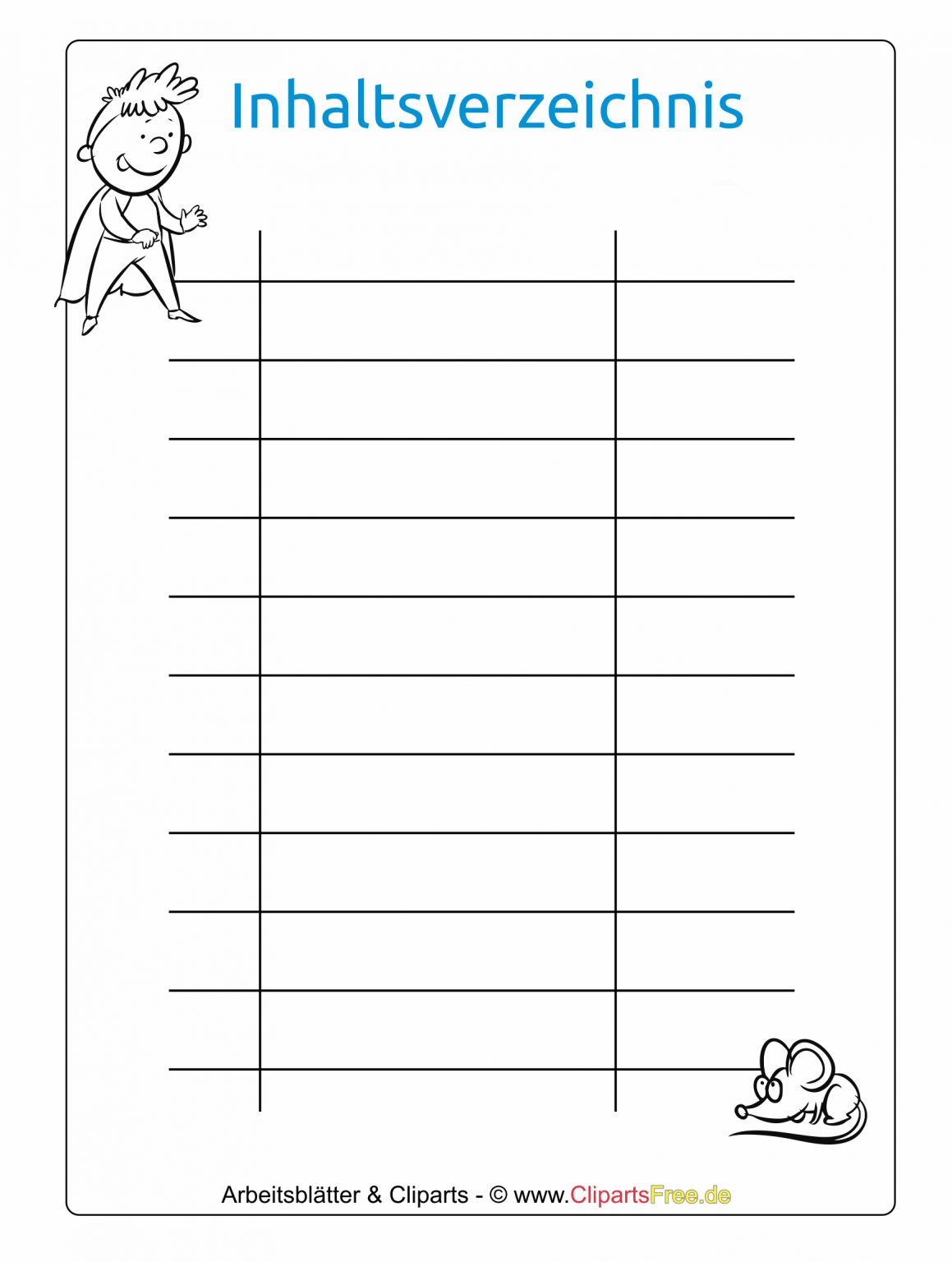 Inhaltsverzeichnis Zum Ausdrucken Kostenlos - kinderbilder.download