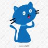 Japanische Zeichentrick Katze Blau Illustration, Cartoon in Süße Zeichentrick Bilder
