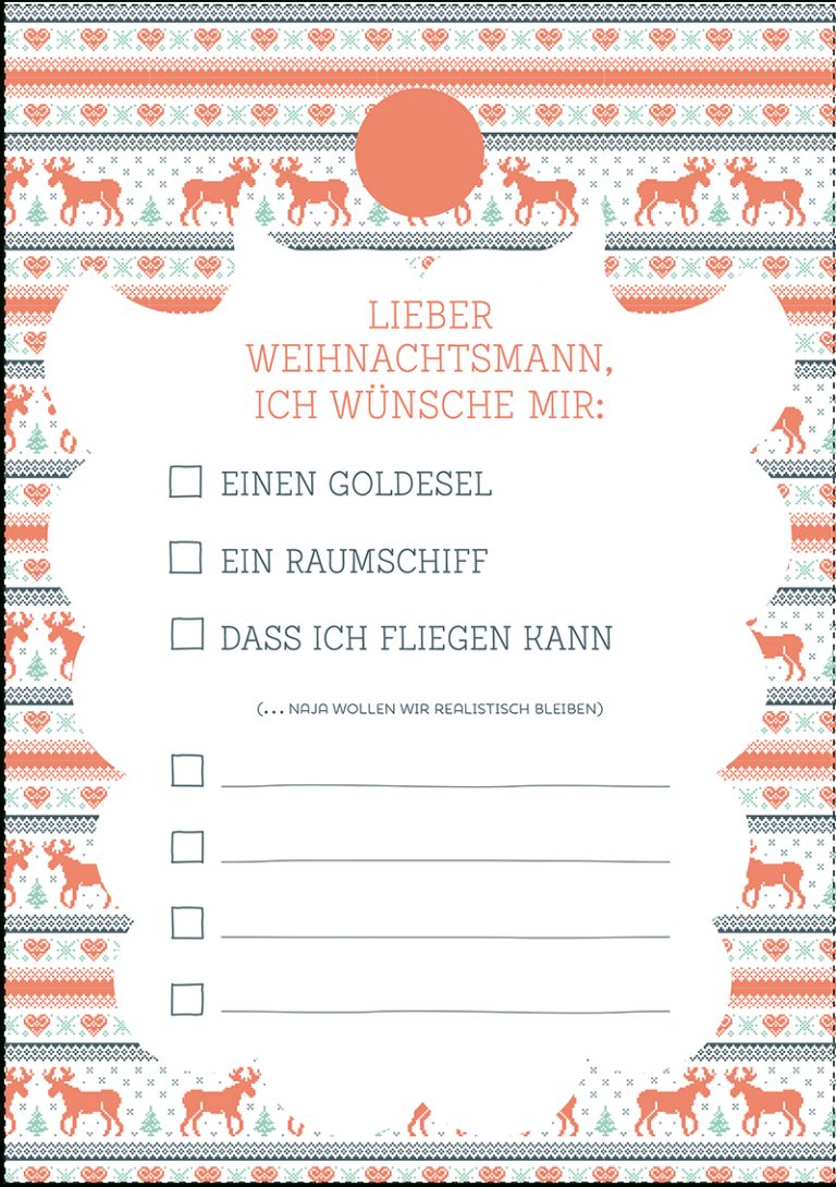 Jetzt Aus 4 Wunschzettel Für Weihnachten Auswählen Und in