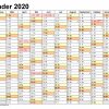 Kalender 2020 Zum Ausdrucken Als Pdf (17 Vorlagen, Kostenlos) ganzes Kalender Für Jedes Jahr
