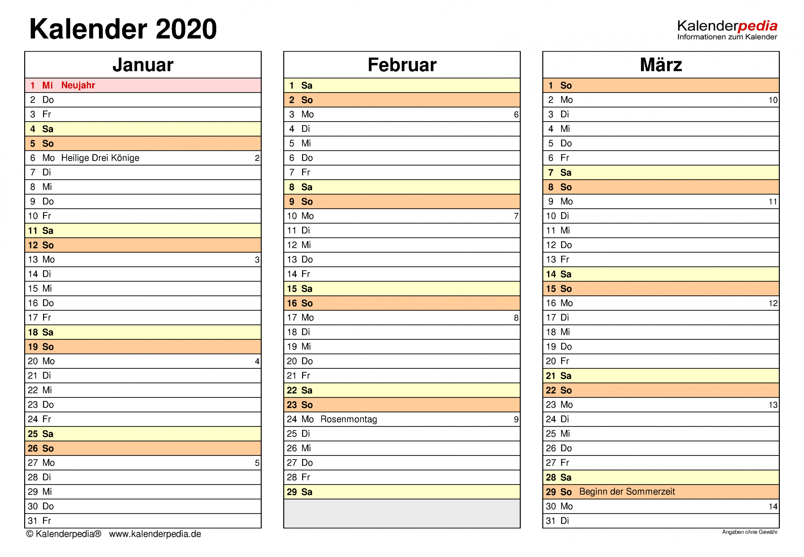 Kalender 2020 Zum Ausdrucken Als Pdf (17 Vorlagen, Kostenlos) mit Monatskalender Zum Ausdrucken