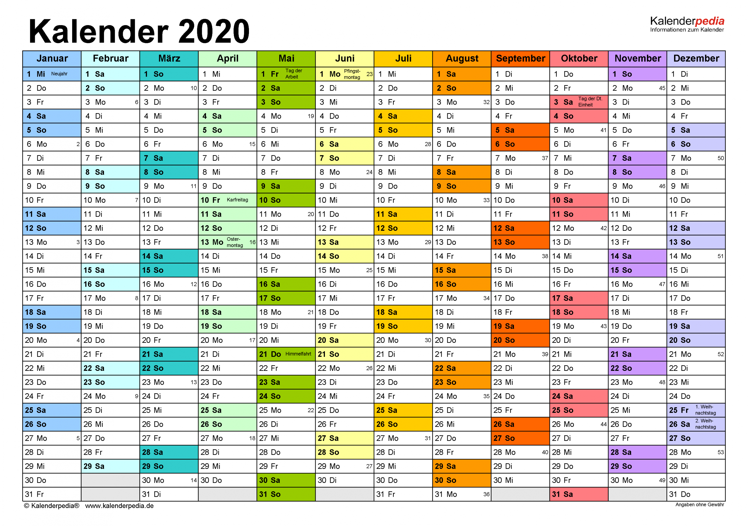 Kalender 2020 Zum Ausdrucken In Excel - 17 Vorlagen (Kostenlos) für Online Kalender Zum Eintragen