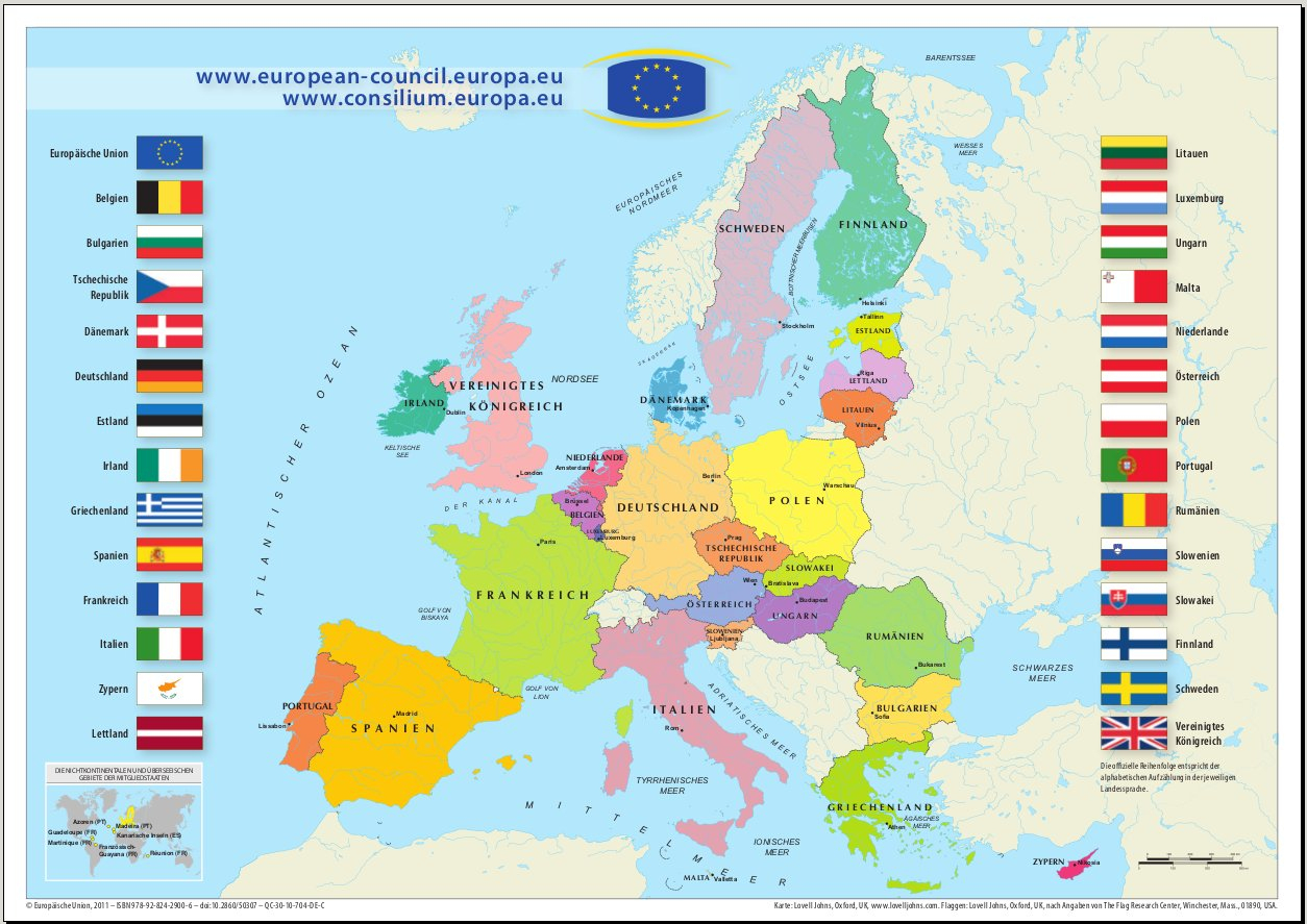 Karte Europäische Union (Karte Europäische Union - Pdf über Europakarte Zum Ausdrucken