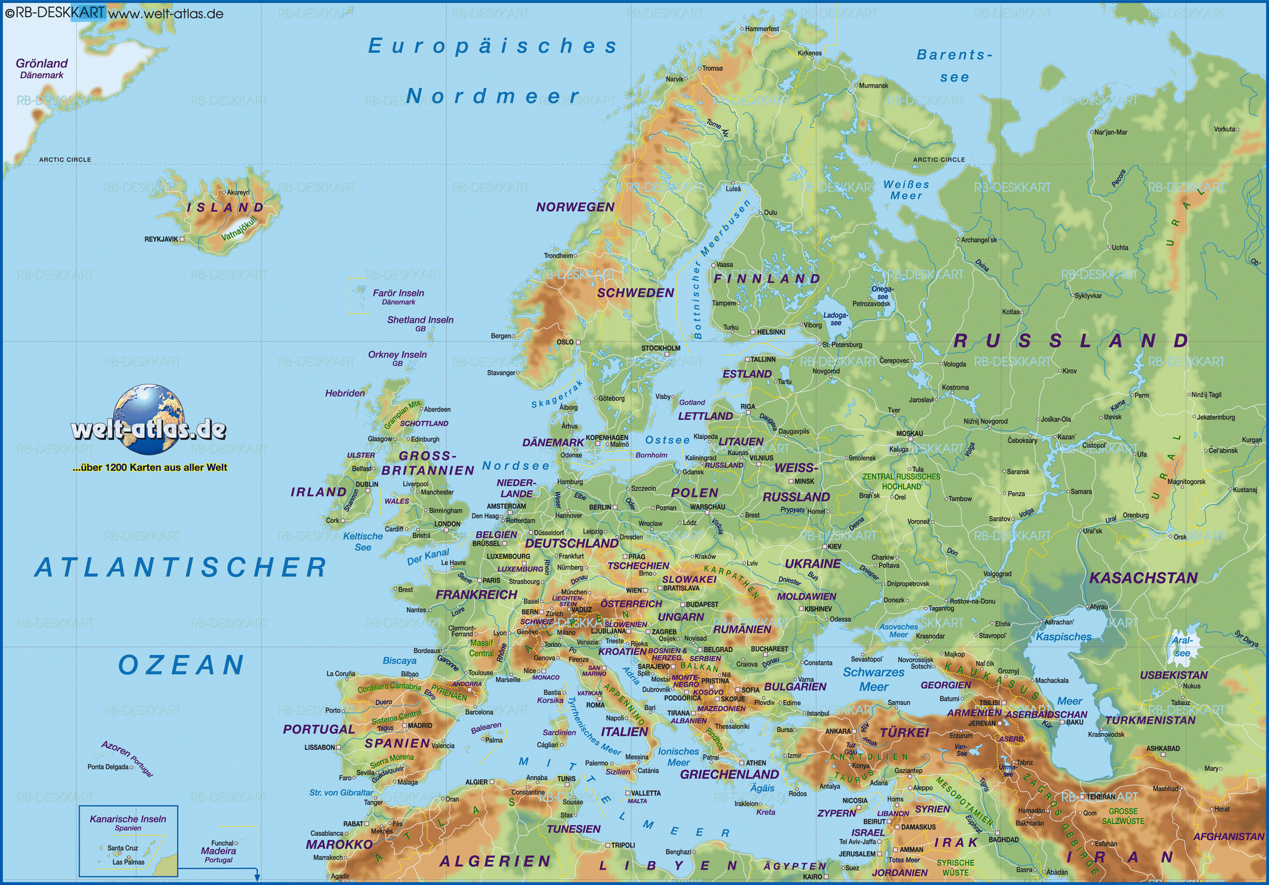Karte Von Europa (Übersichtskarte / Regionen Der Welt für Karte Europa Ohne Beschriftung