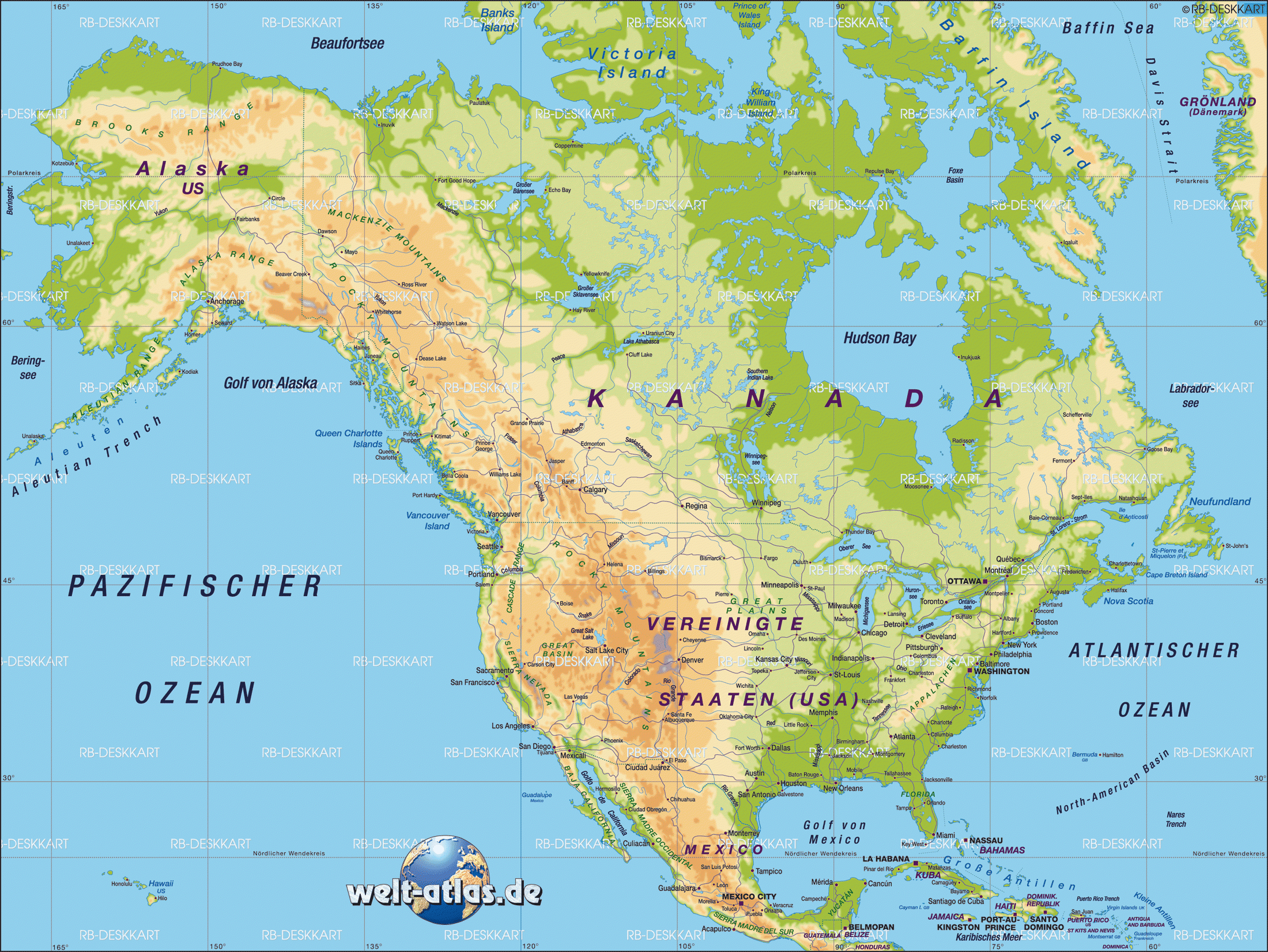 Karte Von Nordamerika (Übersichtskarte / Regionen Der Welt verwandt mit Nordamerika Karte Mit Staaten Städte