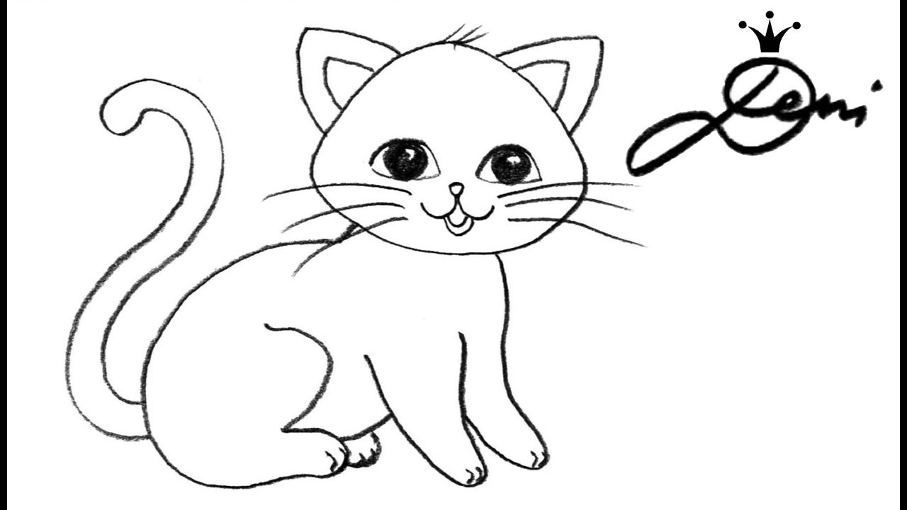 Katze Schnell Zeichnen Lernen 🐈 How To Draw A Cat For Children 🐱 Как Се  Рисува Коте Tiere Malen in Katzengesicht Zeichnen