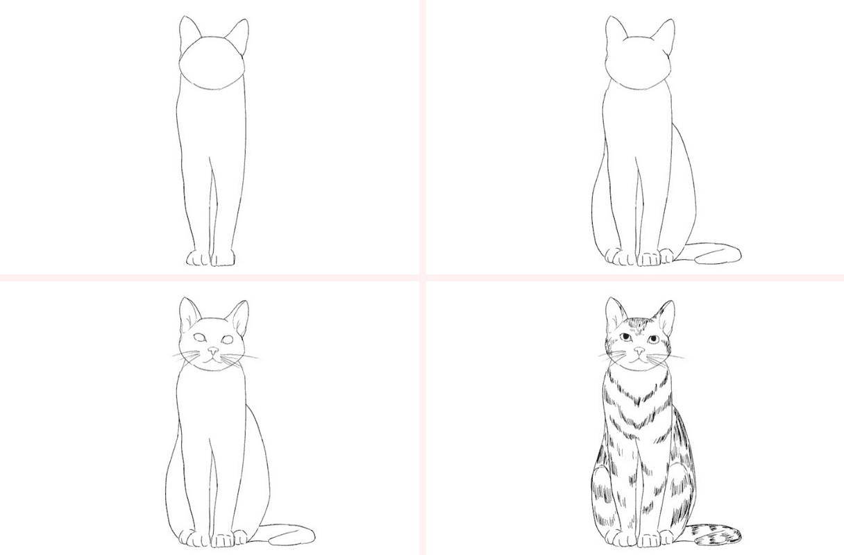 Katze Zeichnen Lernen - 5 Schritt Anleitung Für Schöne Katzen innen Katzengesicht Zeichnen