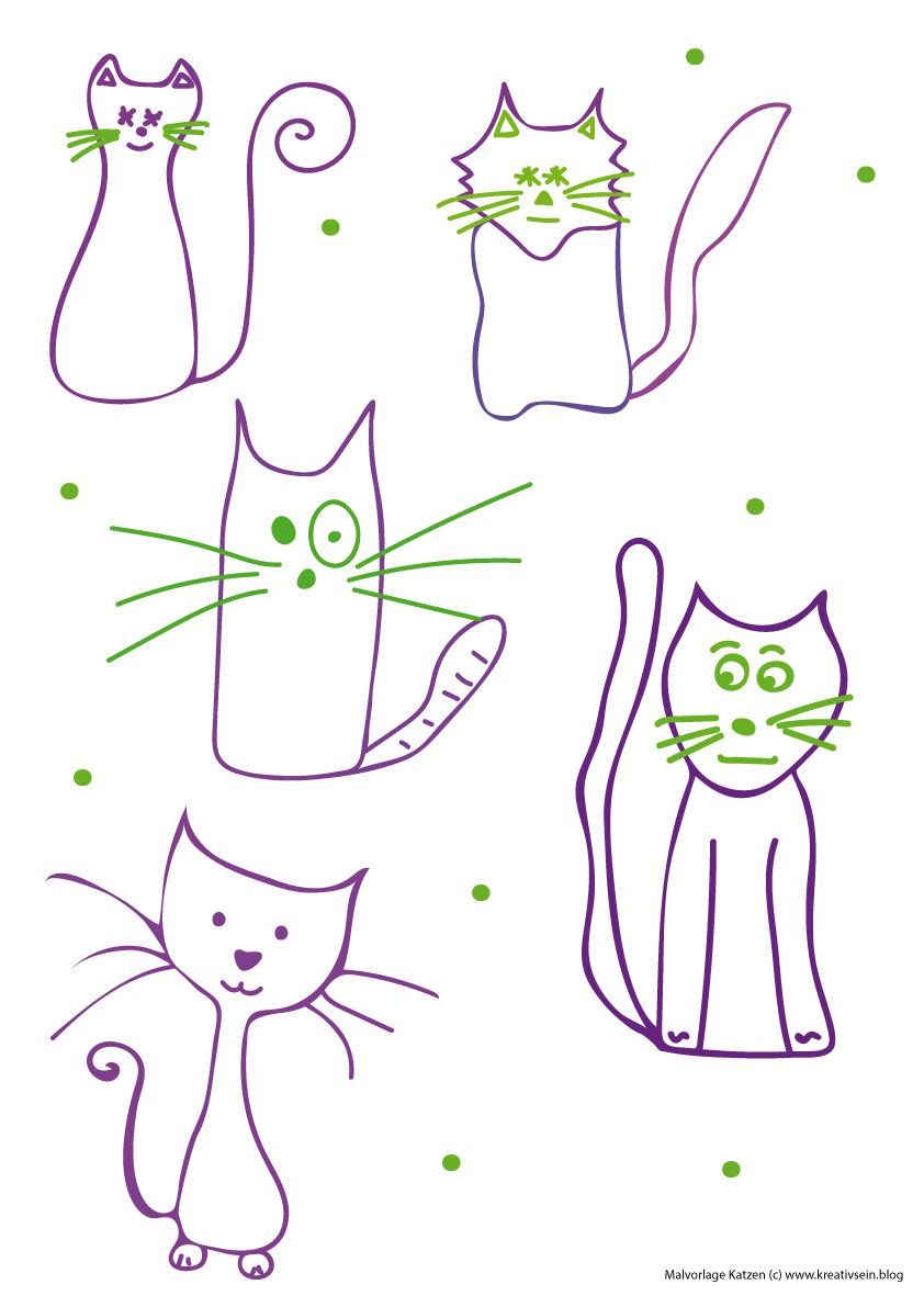 Katzen Malen Leicht Gemacht – Ideen Für Kinder Und Anfänger für Katze Malen Einfach
