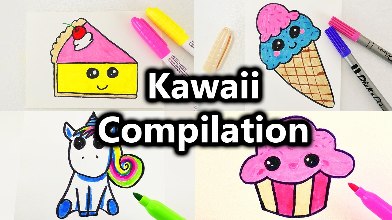 Kawaii Malen Compilation | Süße Bilder Zeichnen | Kawaii Kuchen, Eis,  Muffin, Einhorn Und Mehr innen Süße Bilder Zum Zeichnen