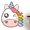 Kawaii Regenbogen Einhorn Emoji Selber Malen - Diy ganzes Leichte Bilder Zum Selber Malen