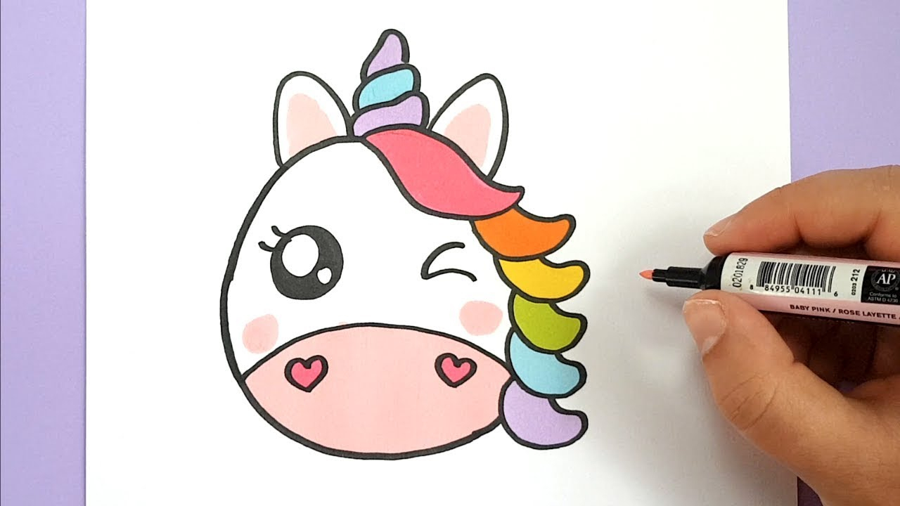 Kawaii Regenbogen Einhorn Emoji Selber Malen - Diy ganzes Leichte Bilder Zum Selber Malen