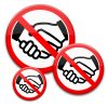 Kein Händeschütteln Buttons | No-Handshake ganzes Buttons Vorlagen