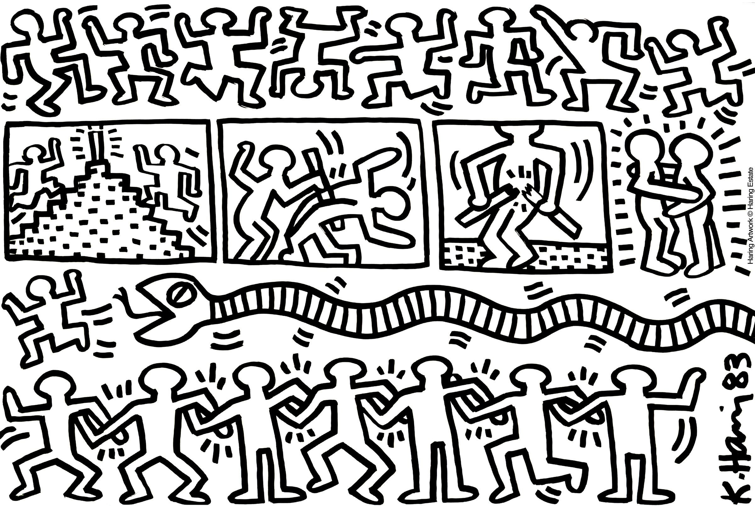 Keith Haring - Pop Art Coloring Pages For Adults - Just für Keith Haring Malvorlagen