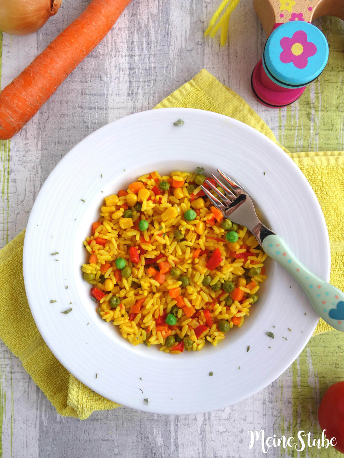 Kinder Paella Mit Buntem Gemüse, Ein Vegetarisches innen Vegetarische Rezepte Für Kleinkinder