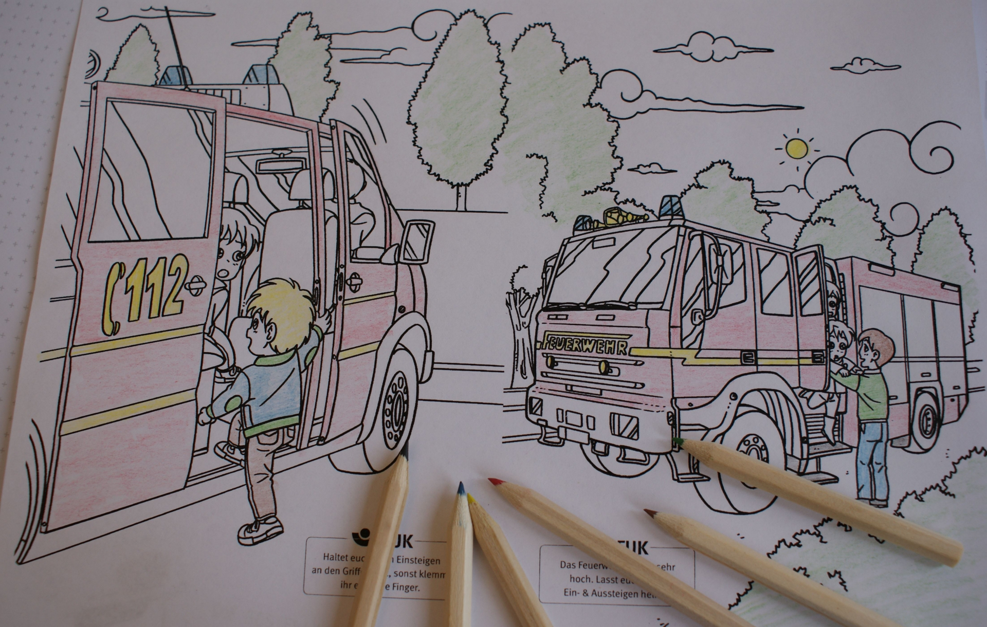 Kinder Sicher In Der Feuerwehr: Malbuch Der Feuerwehr mit Malbuch Feuerwehr