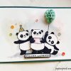 Kindergeburtstagskarte Mit Den Party-Pandas | Panda Card bestimmt für Kindergeburtstagskarte