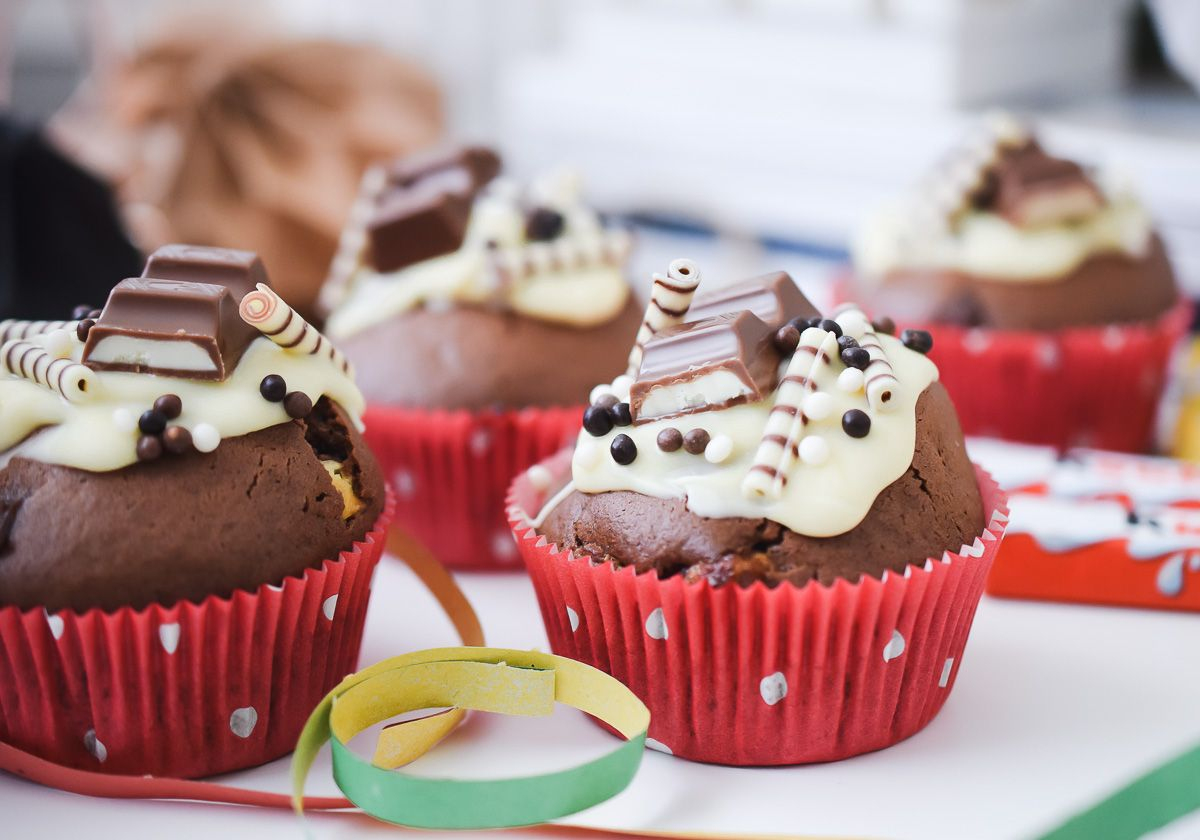 Kinderschokolade Muffins, Torte &amp; Mehr Für Kindergeburtstag innen Kinderschokoladen Muffins Rezept