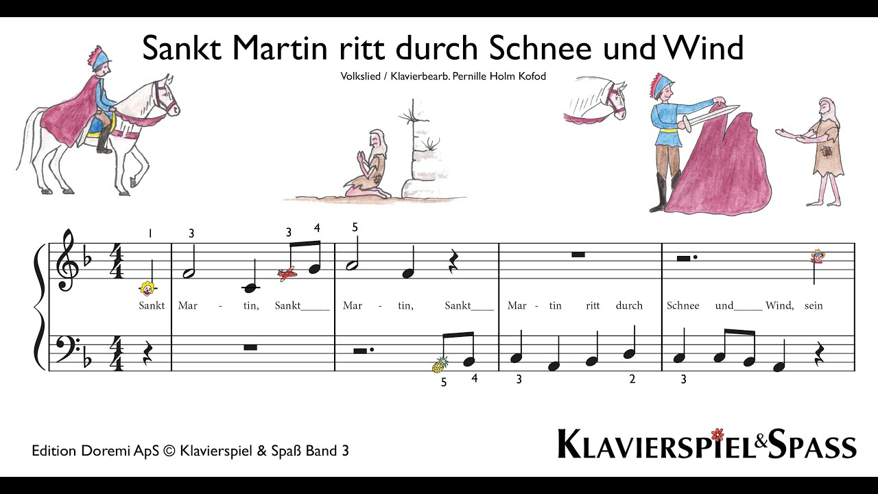 Klavierspiel Und Spaß - Sankt Martin Ritt Durch Schnee Und Wind verwandt mit Sankt Martin Ritt Durch Schnee Und Wind Noten