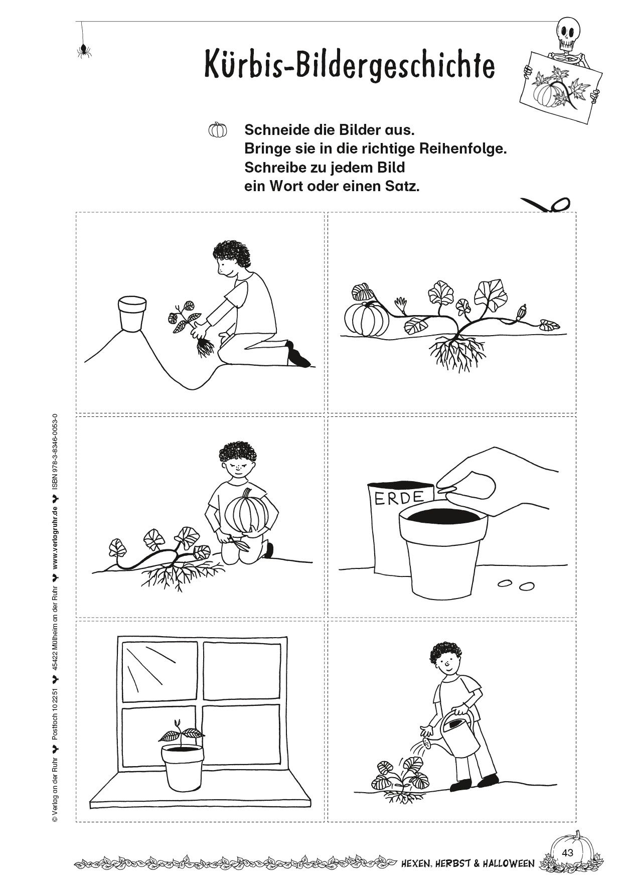 Kopiervorlage &quot;kürbis-Bildergeschichte&quot; | #herbst #hexen verwandt mit Bildergeschichten Kindergarten Kopiervorlage Kostenlos