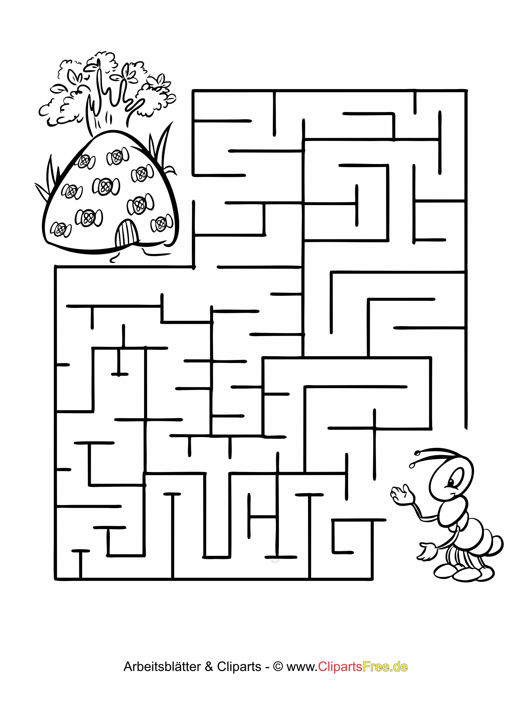 Kostenlos Labyrinth Rätsel Für Kinder bei Kinderrätsel Kindergarten