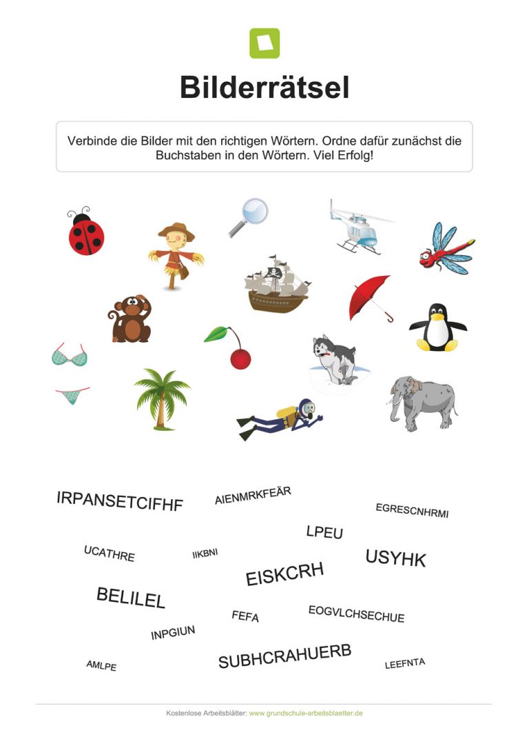 Kostenlose Bilderrätsel Für Kinder Zum Ausdrucken - Die bestimmt für