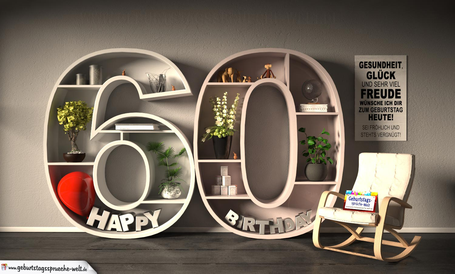 Kostenlose Geburtstagskarte Happy Birthday Mit Spruch Zum 60 für Geburtstagskarte 60 Jahre Kostenlos