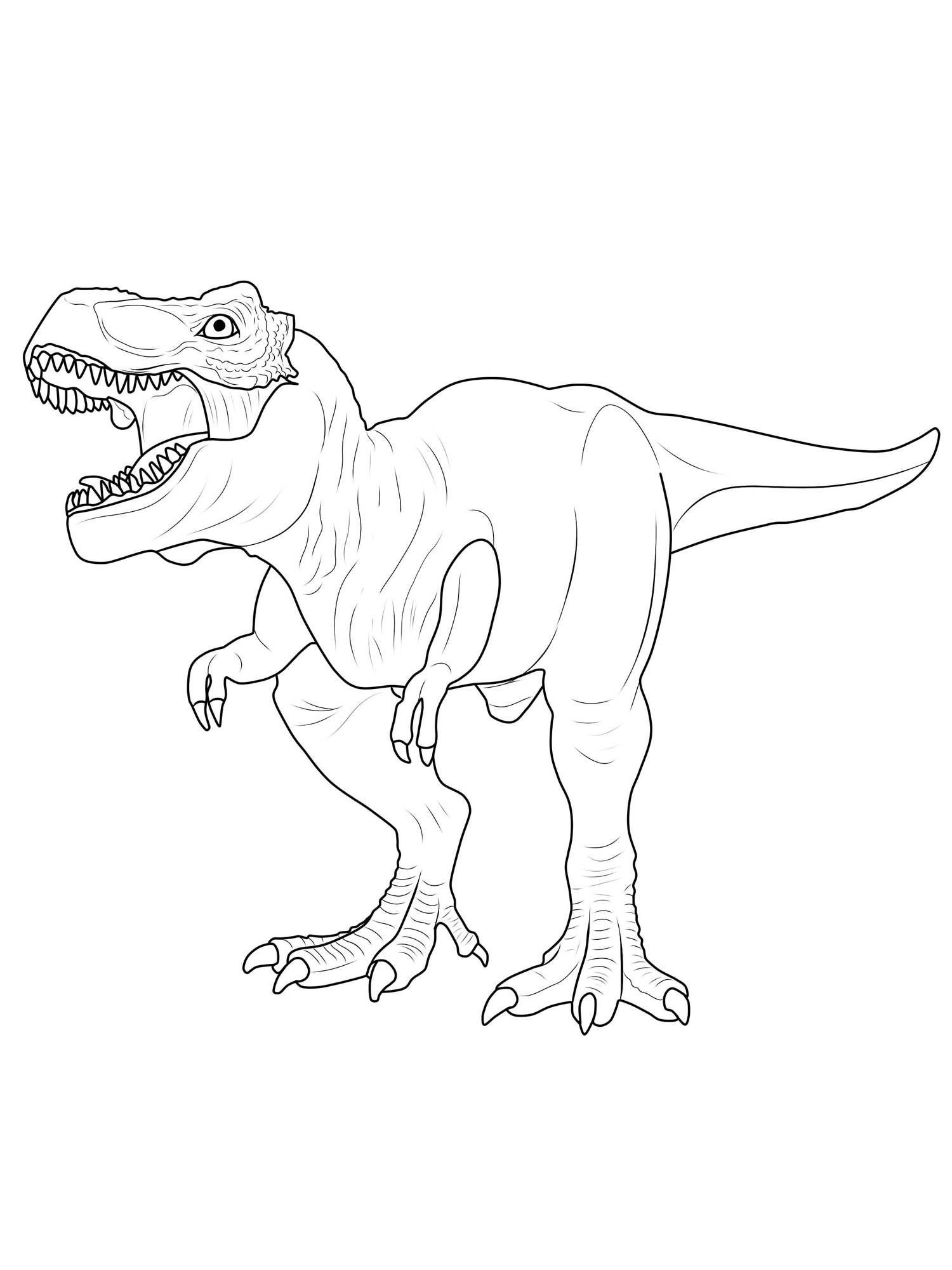 Kostenlose Malvorlage Dinosaurier Und Steinzeit: Dinosaurier innen T Rex Ausmalbild