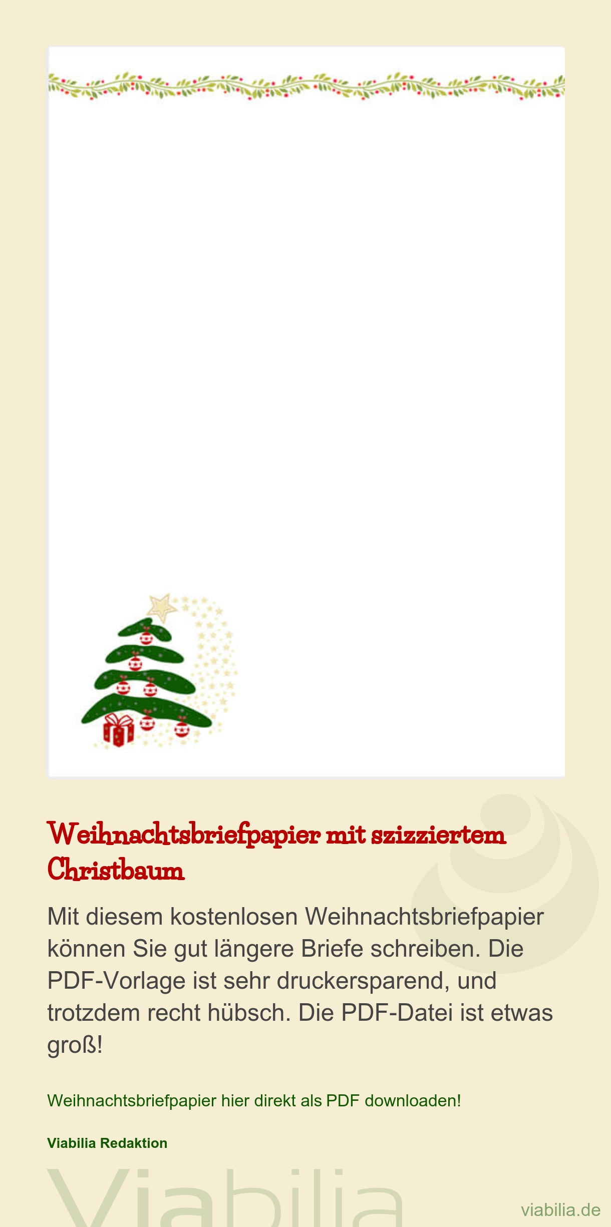 Weihnachtsbriefpapier Kostenlos Ausdrucken Briefpapier ...
