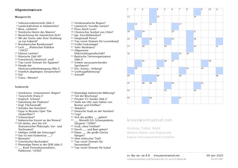 Kreuzworträtsel Zum Ausdrucken Kreuzworträtsel für Rätsel Zum