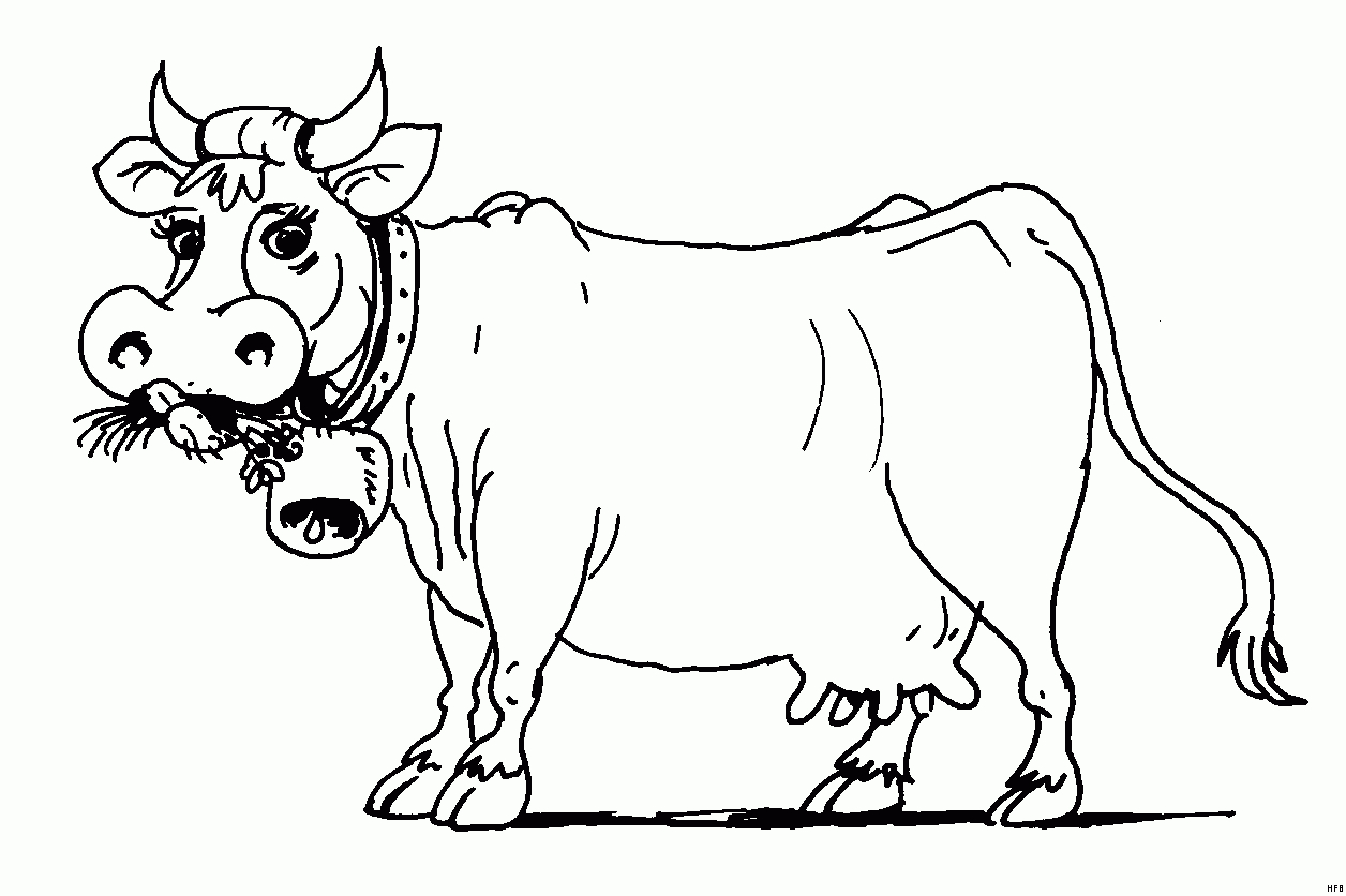 Kuh Frisst Ausmalbild &amp; Malvorlage (Tiere) bei Malvorlagen Kühe