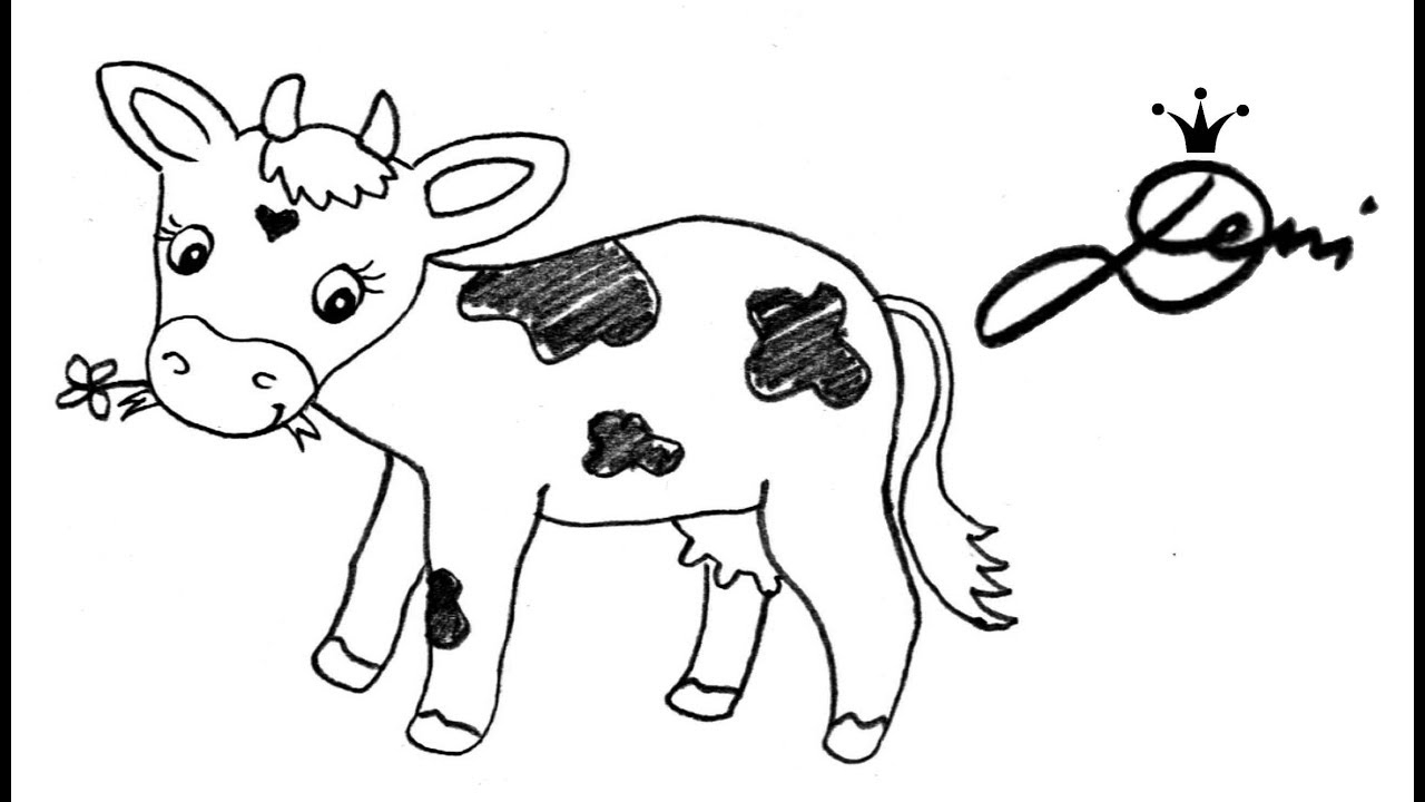 Kuh Schnell Zeichnen Lernen 🐄 Bauernhof, Tiere 🐮 How To Draw A Cow 🐄 Как  Се Рисува Крава bestimmt für Kuh Malen