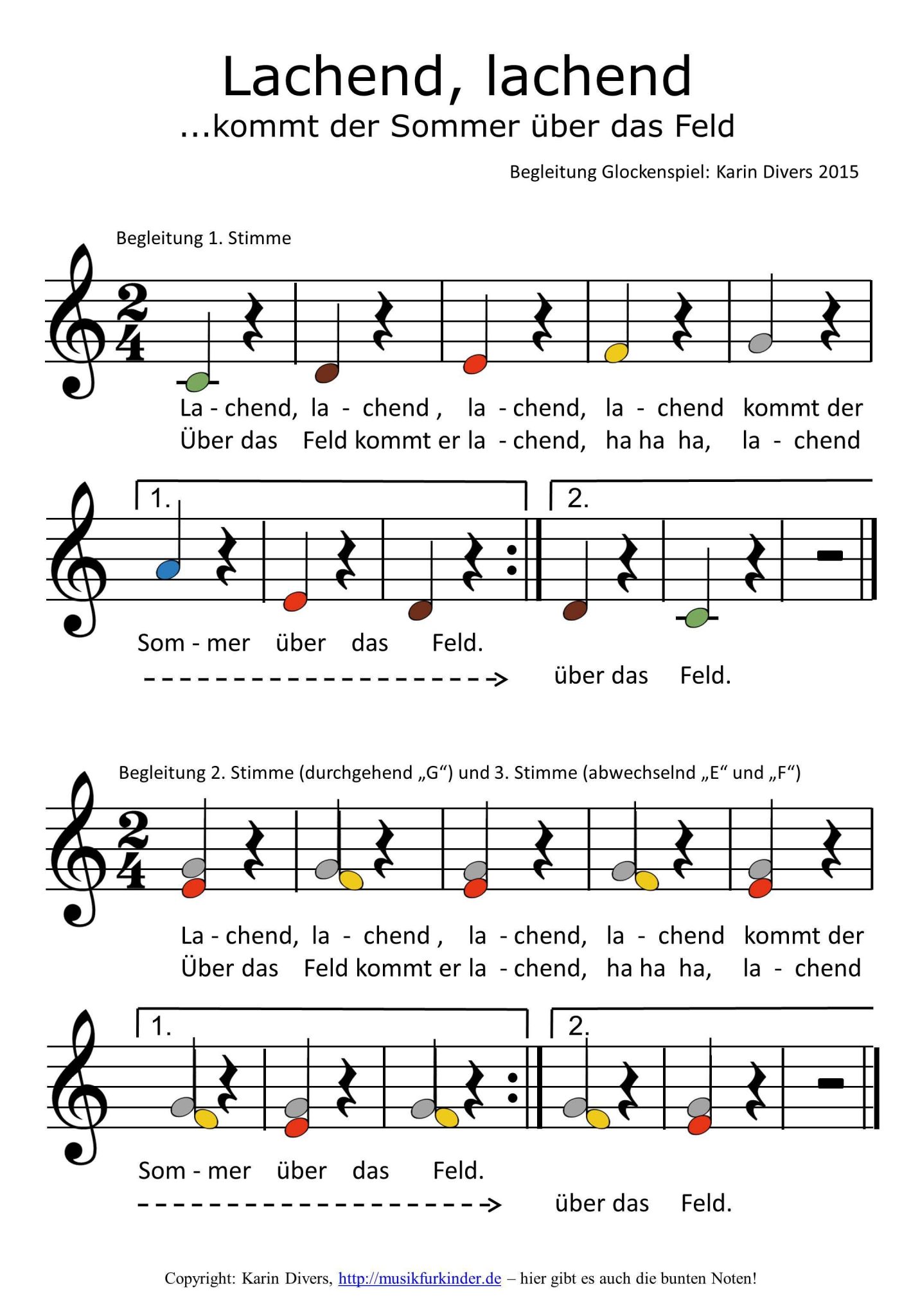 Sommerlieder Kindergarten Mit Noten - kinderbilder.download