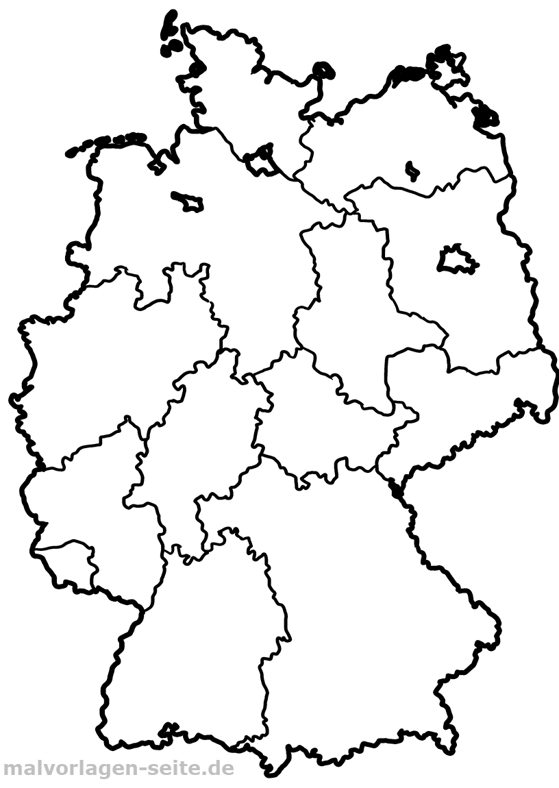 Landkarte Deutschland - Ausmalbilder Kostenlos Herunterladen bestimmt für Deutschlandkarte Zum Ausmalen