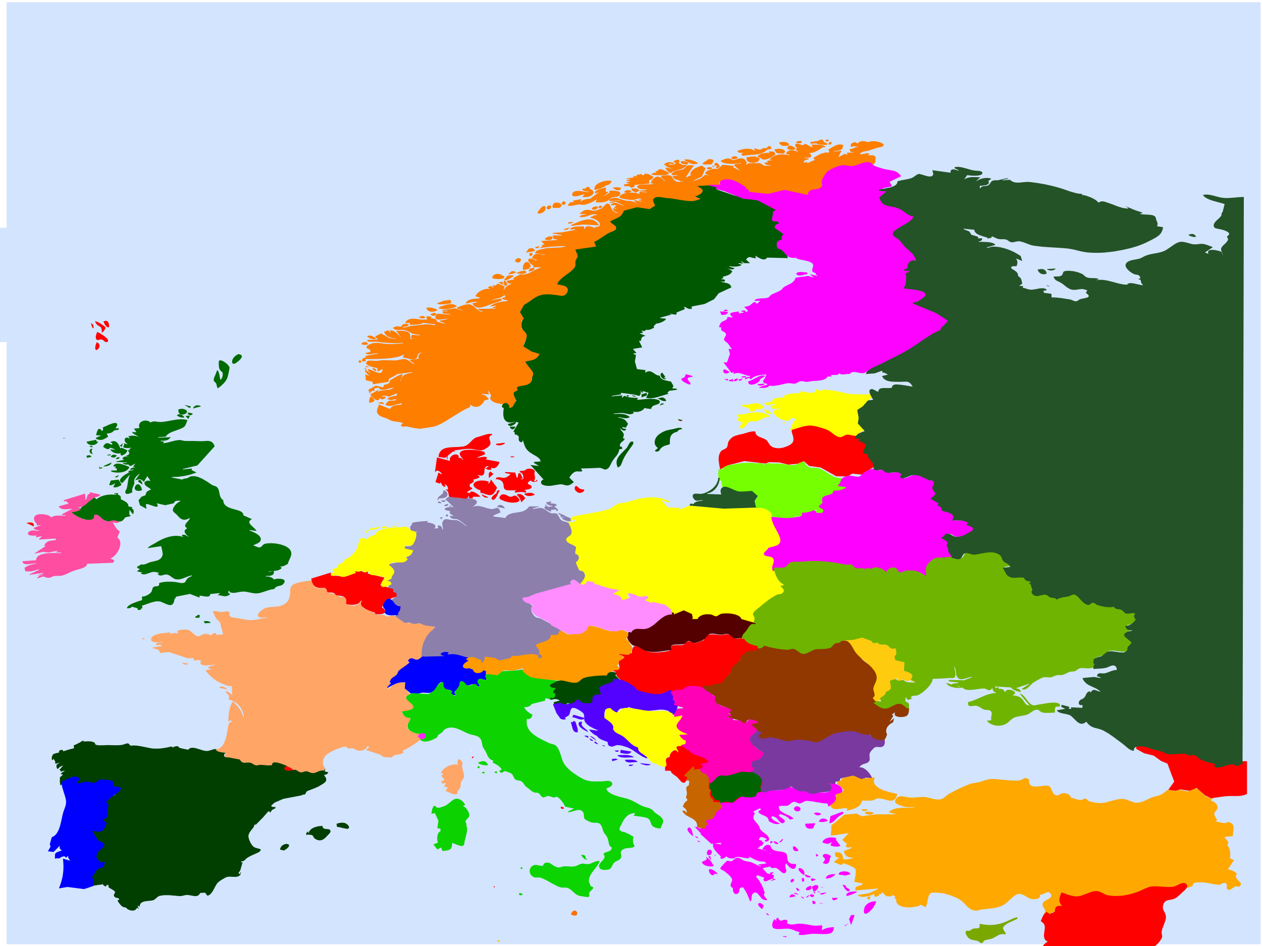 Landkarte Europa - Landkarten Download -&gt; Europakarte bei Europakarte Mit Hauptstädten Zum Ausdrucken