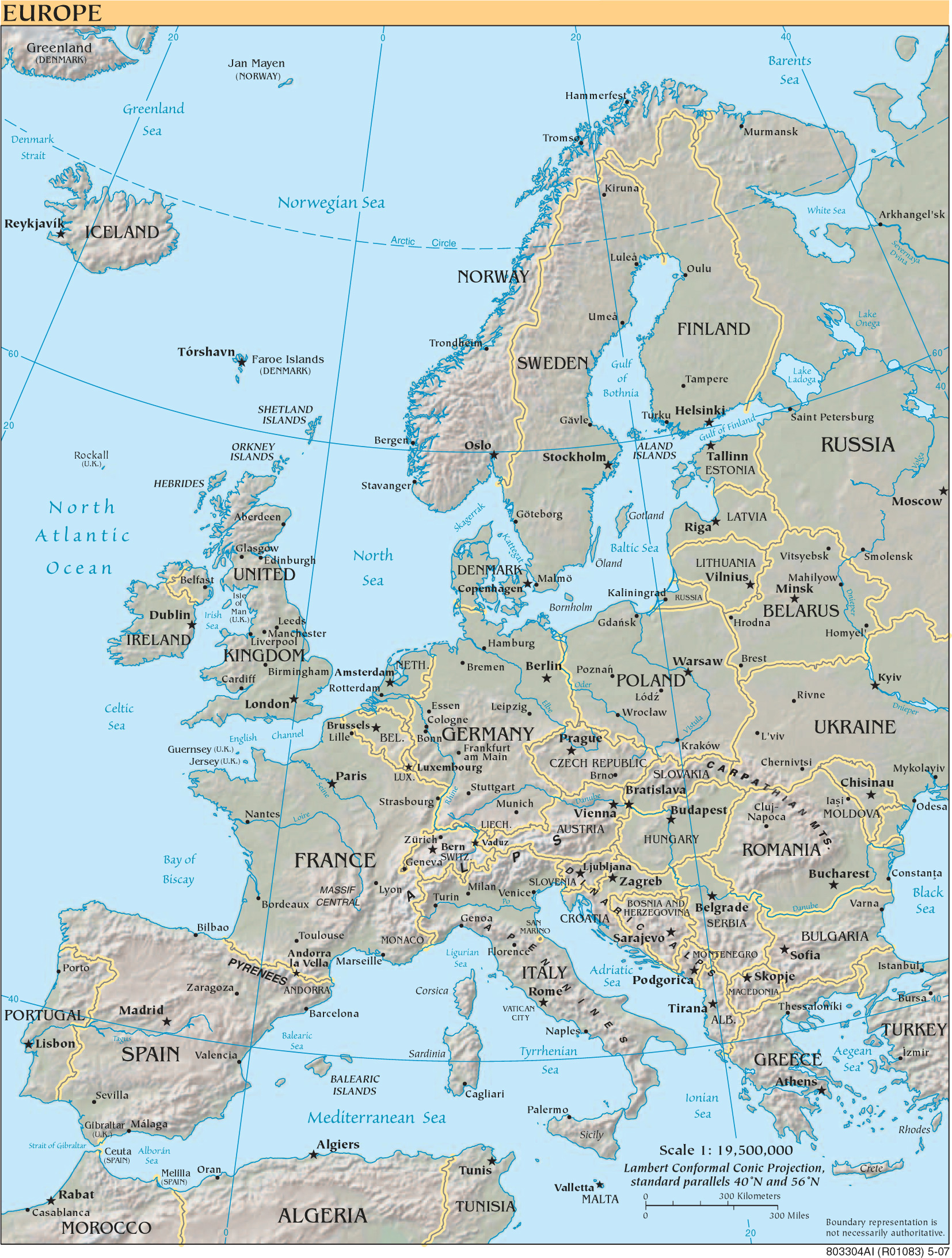 Landkarte Europa - Landkarten Download -&gt; Europakarte in Landkarten Drucken