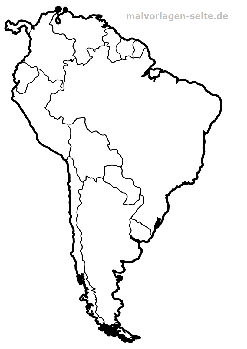 Landkarte Südamerika Zum Ausmalen - Ausmalbilder Kostenlos mit Pferde Zum Abpausen