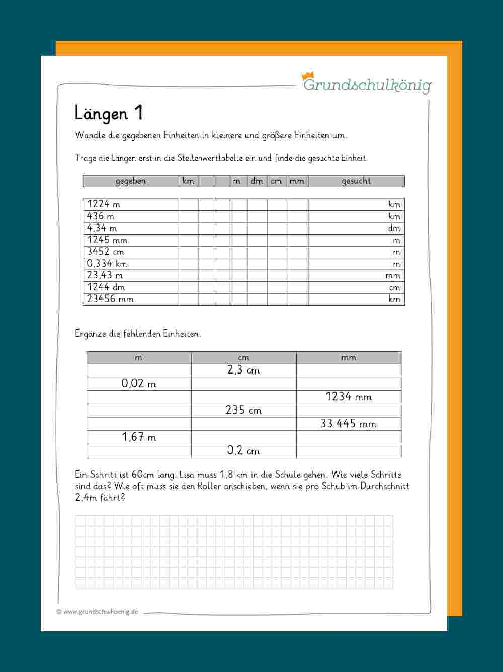Längen für Lernspiele Mathematik 4 Klasse Kostenlos