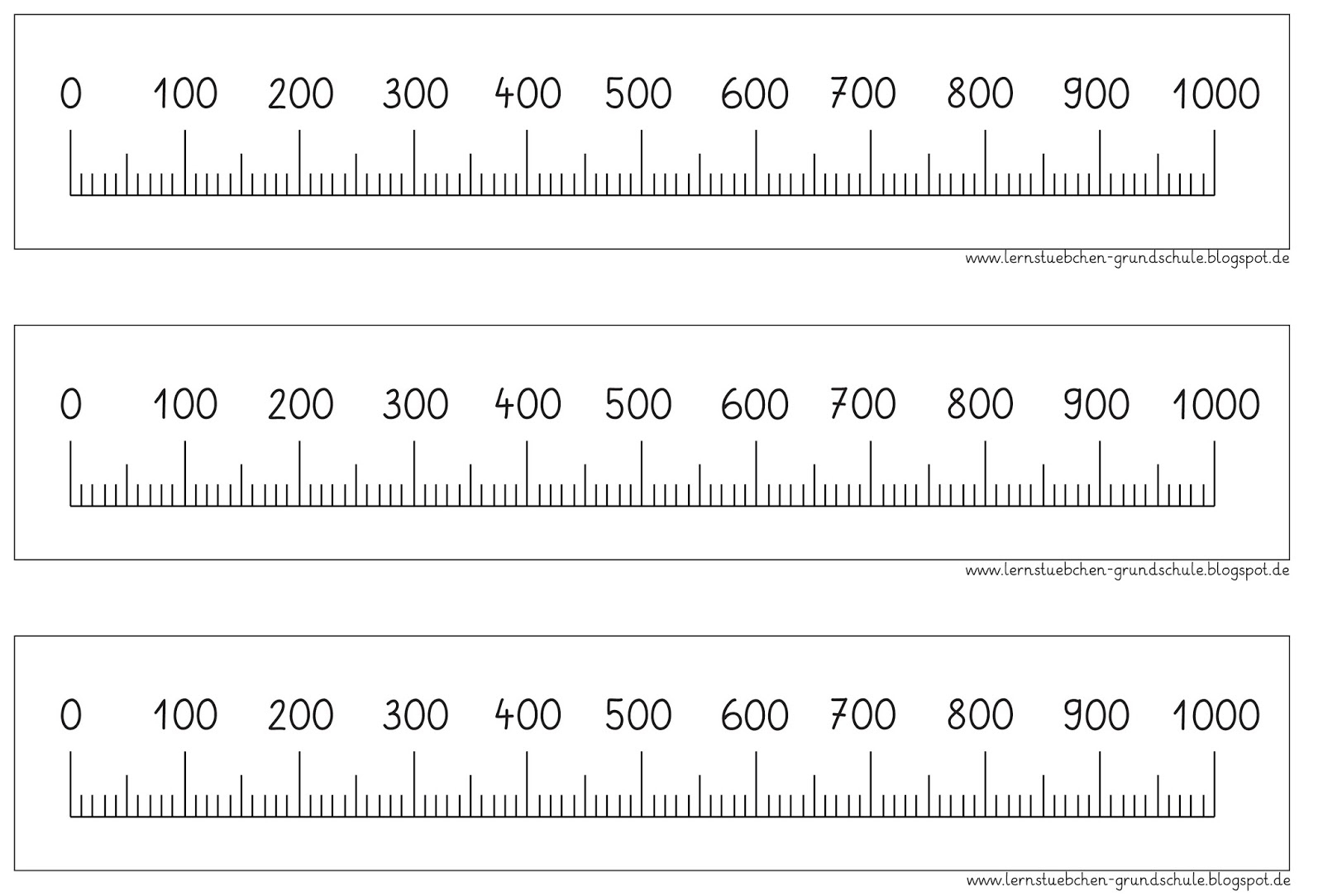 Lernstübchen: Der Zahlenstrahl mit Zahlenstrahl 100