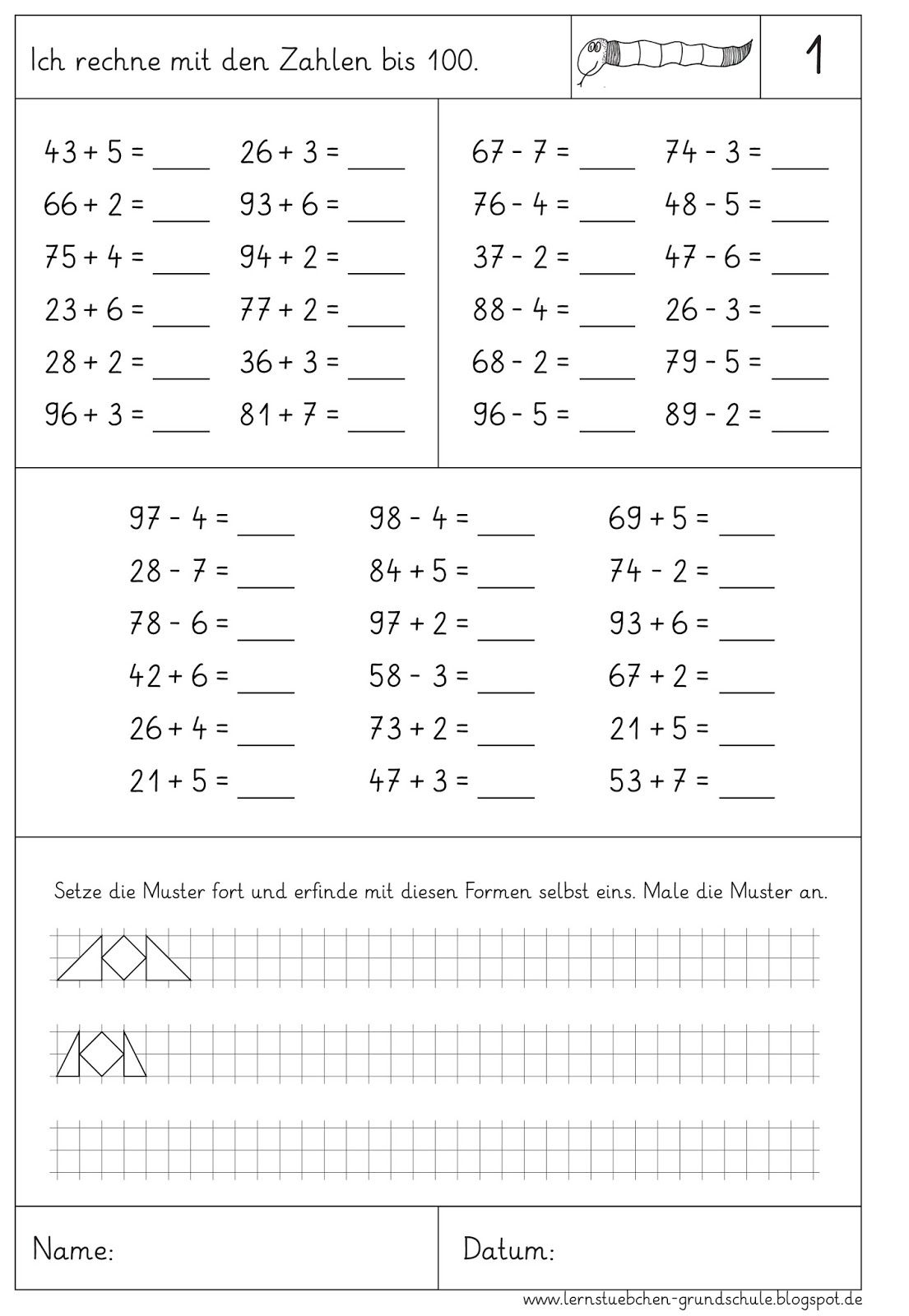 Lernstübchen | Mathematikunterricht, Mathe 2. Klasse über Übungsblätter Mathe 2 Klasse Zum Ausdrucken