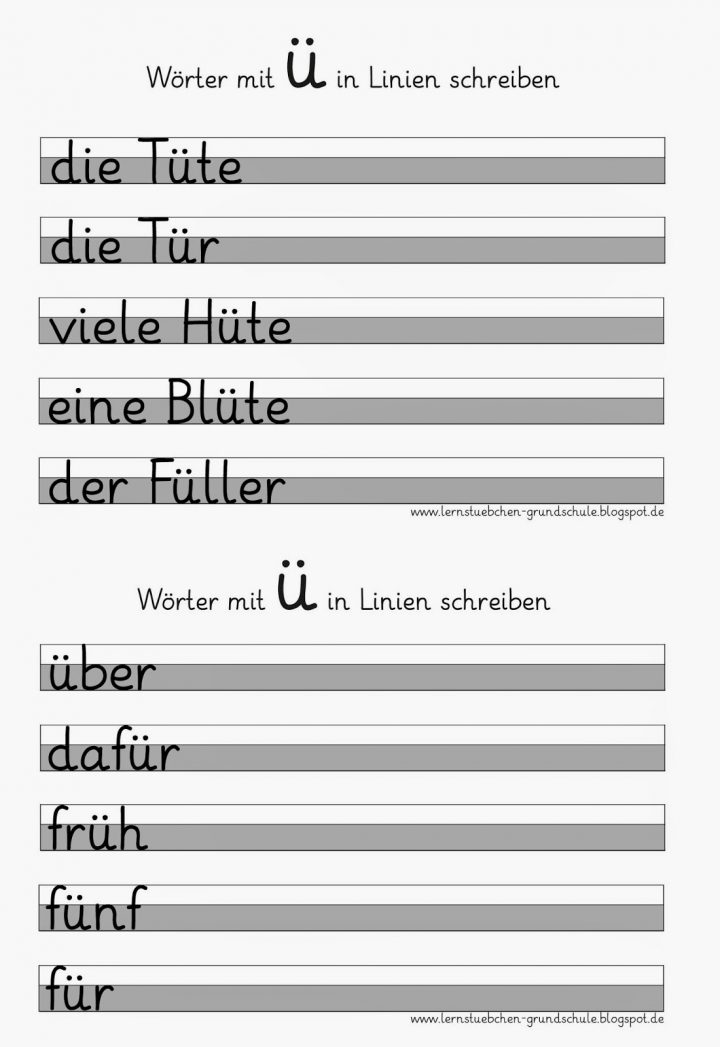 Lernstübchen: Schreibblätter Zum Ä Ö Ü in Wörter Mit Ö Am Anfang
