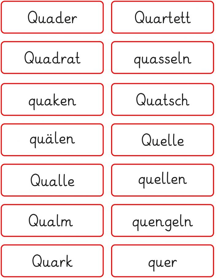 Lernstübchen: Wörter Mit Qu bei Wort Mit Y Am Anfang