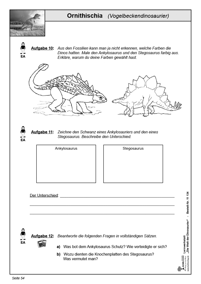Lernwerkstatt Die Welt Der Dinosaurier innen Dinosaurier Grundschule Arbeitsblätter