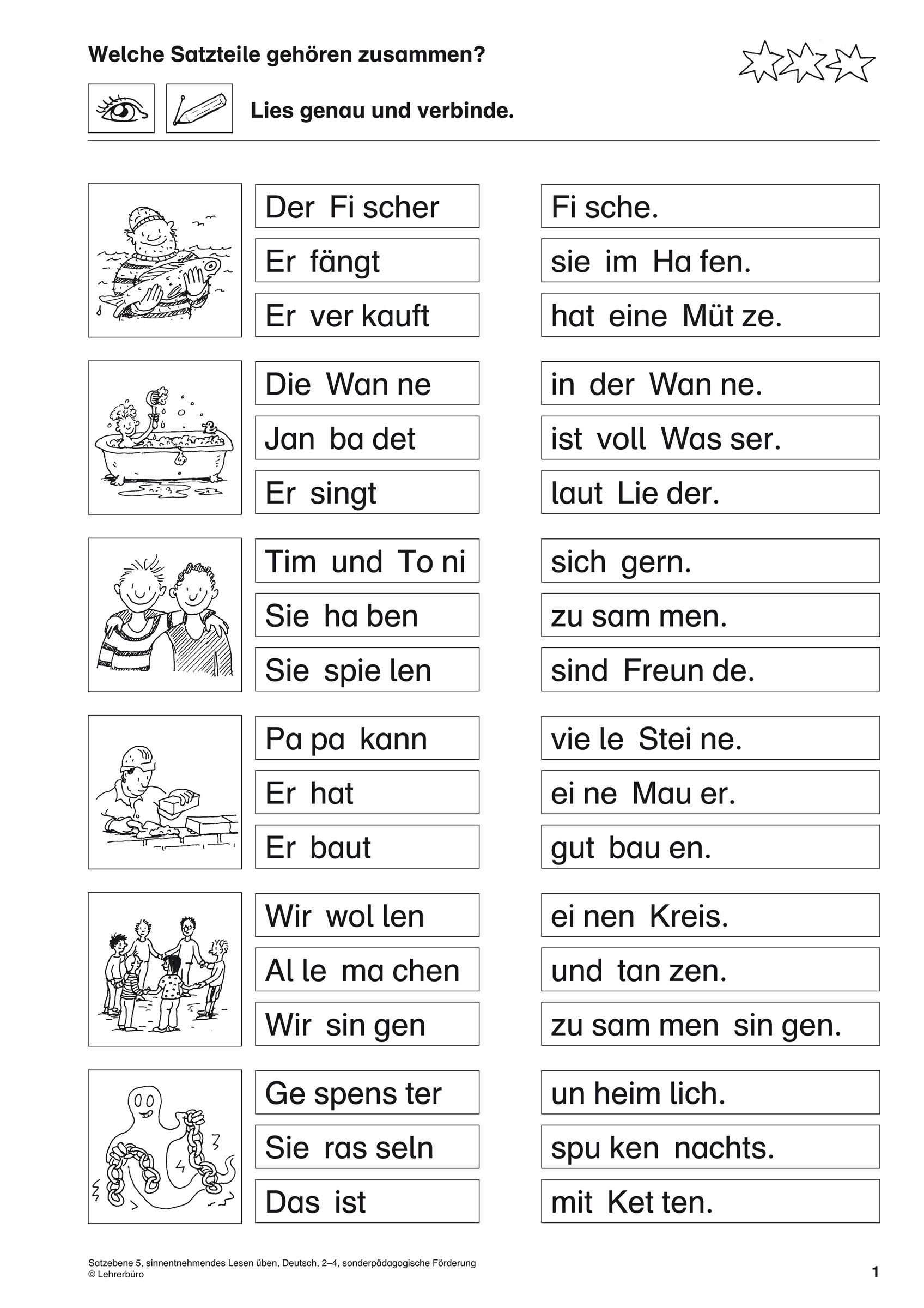 Lesen Lernen 1 Klasse Arbeitsblätter Kostenlos - kinderbilder.download