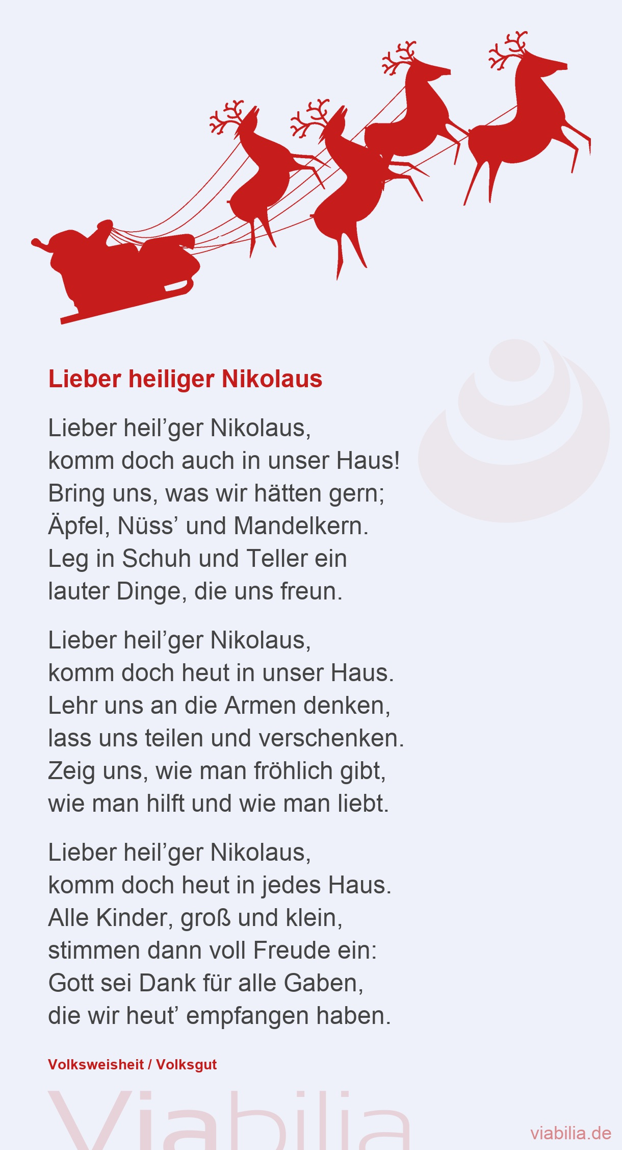 Lieber Heiliger Nikolaus Lieber Heil'ger  - Kinderweihnachten über Lustige Kurze Weihnachtsgedichte Zum Aufsagen