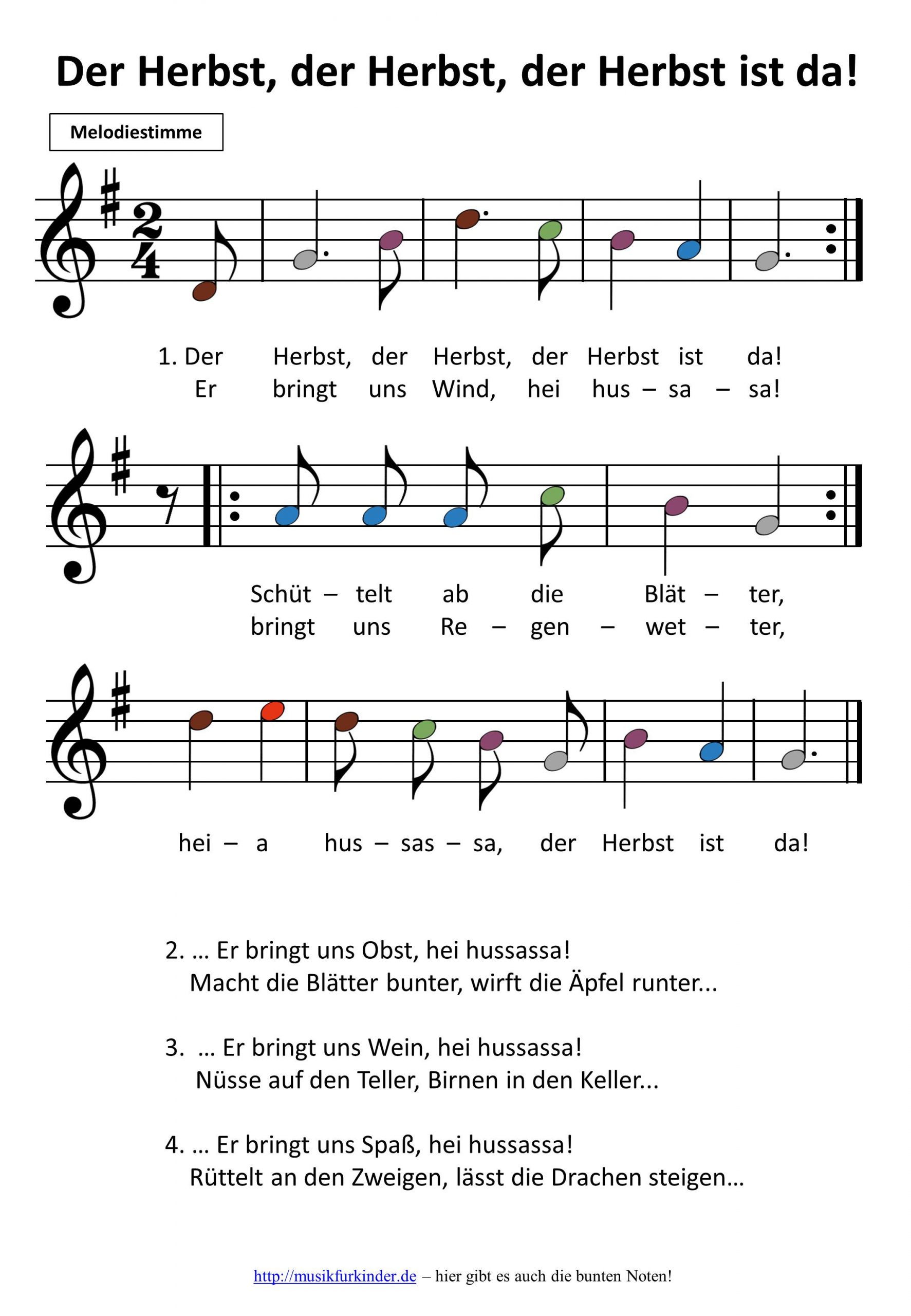 Liedblätter Mit Bunten Noten Archive - Musik Für Kinder in Kinderlieder Texte Rolf Zuckowski